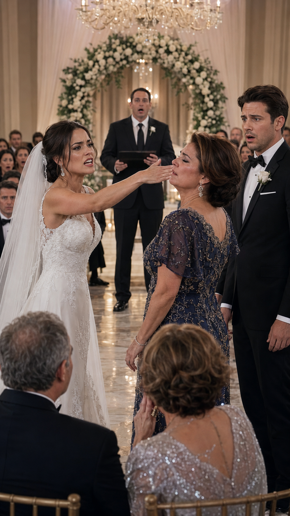 “The bride slapped her future mother-in-law.”