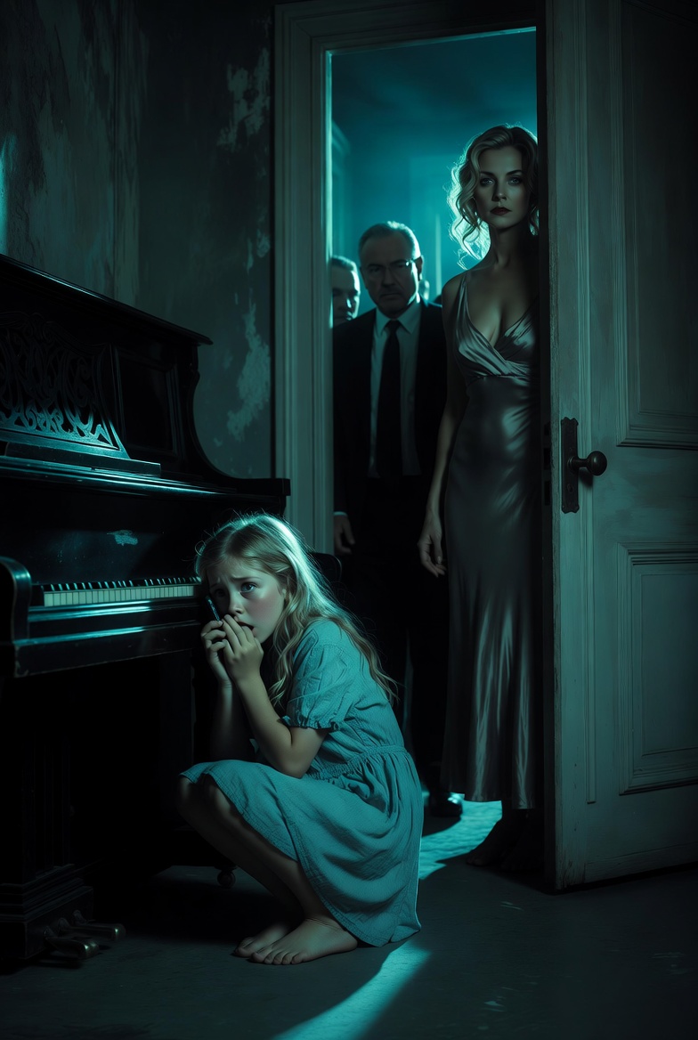 “The little girl hid under the piano… and called her billionaire father.”