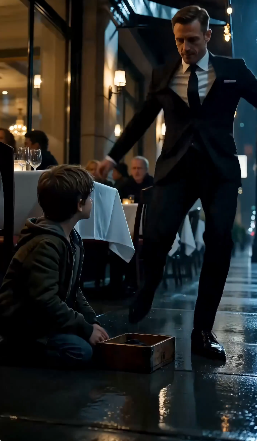 “They kicked the shoeshine boy into the rain… then the gang boss stepped out of the black car.”