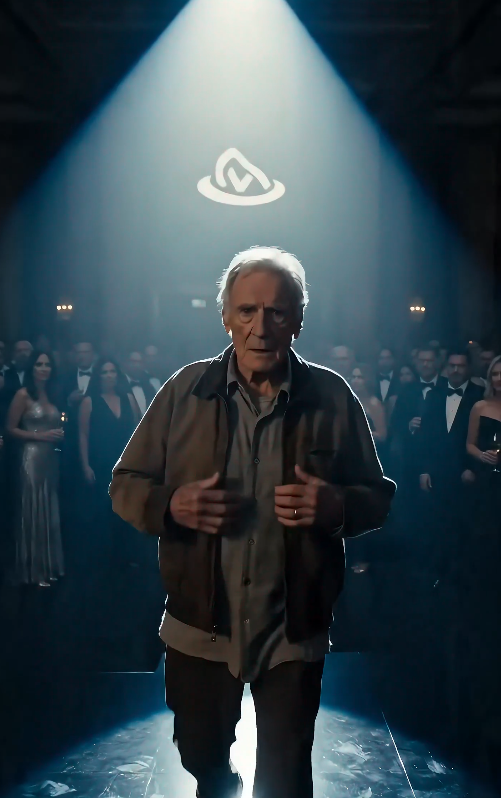 "The old man caused a shock at the company party."