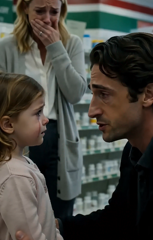 “The little girl arrived at the pharmacy with her mother… then the man in the black coat saw the receipt.”