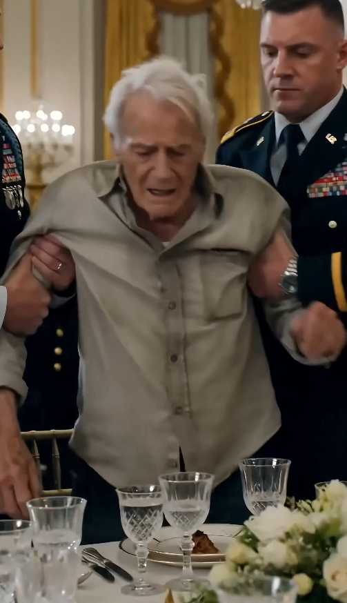 “They threw the old veteran out of the honor party… then his medal stopped the room.”