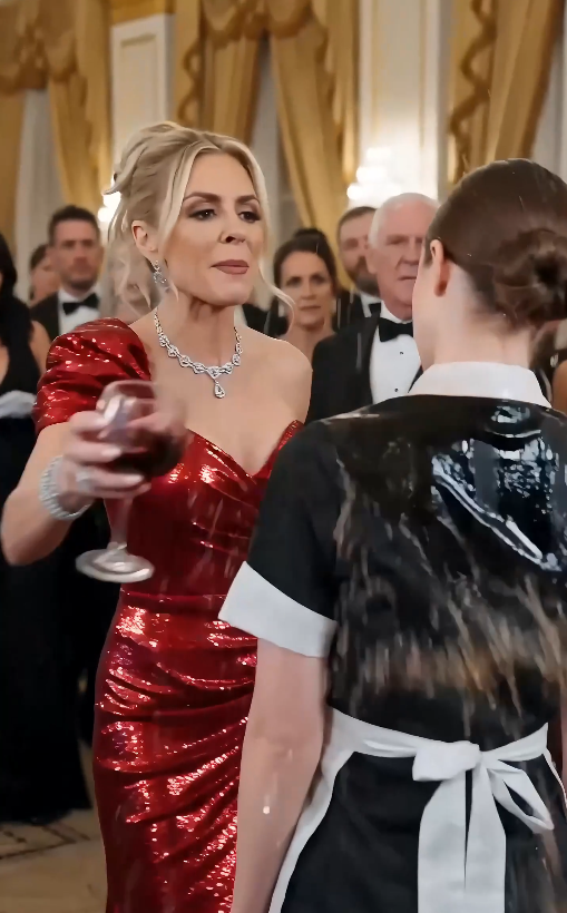“She threw wine at the poor waitress… then the donor screen revealed her real name.”