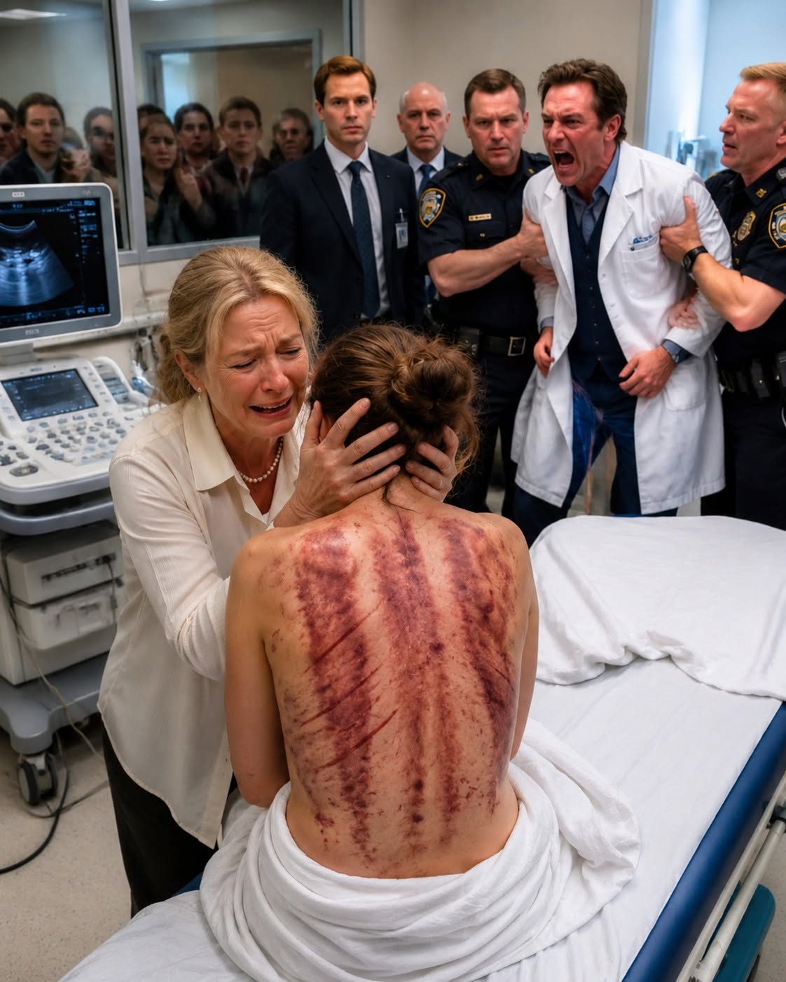 pregnant daughter ultrasound bruises hospital director exposed