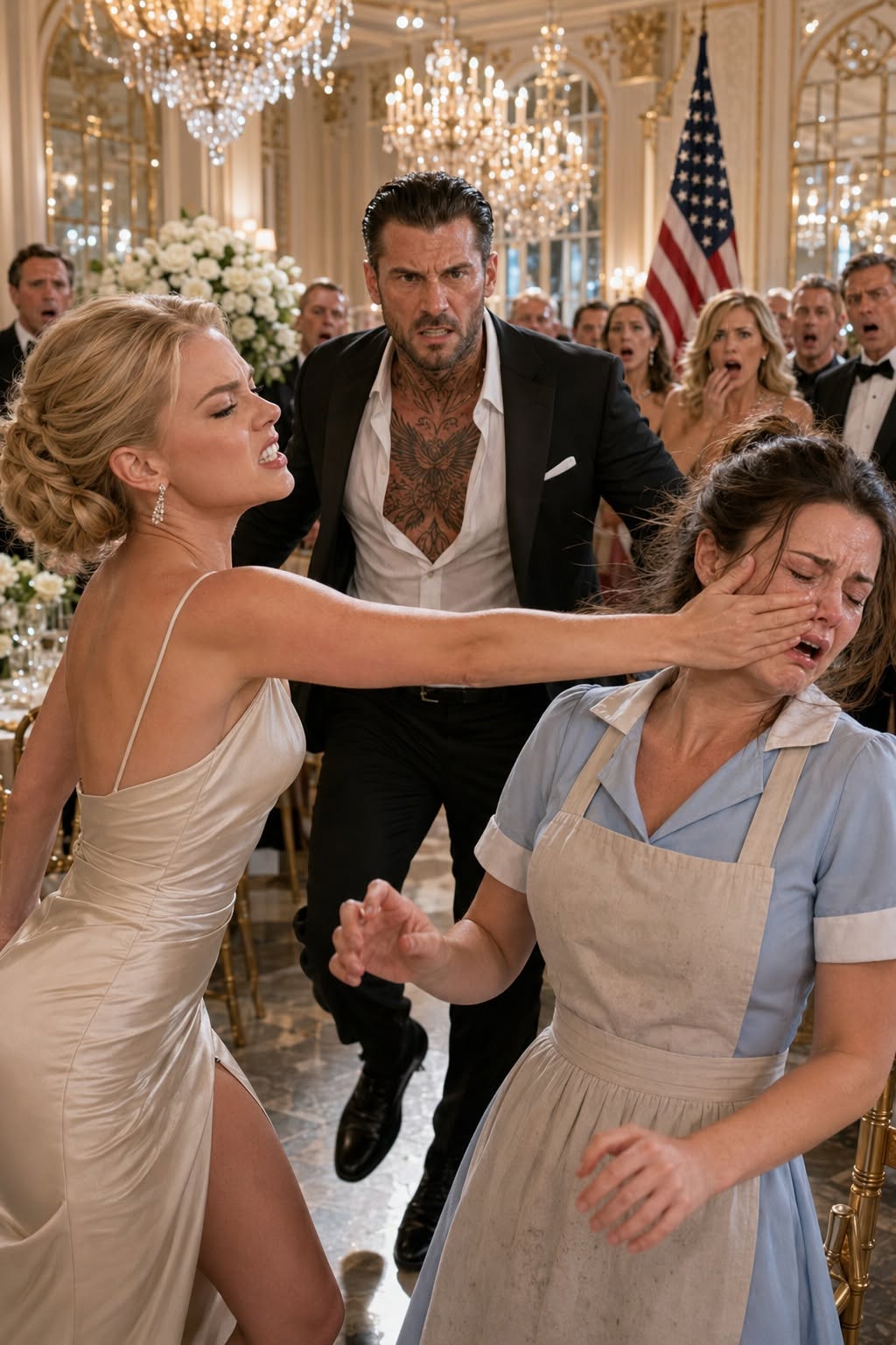maid slapped at elite gala protected by mafia boss
