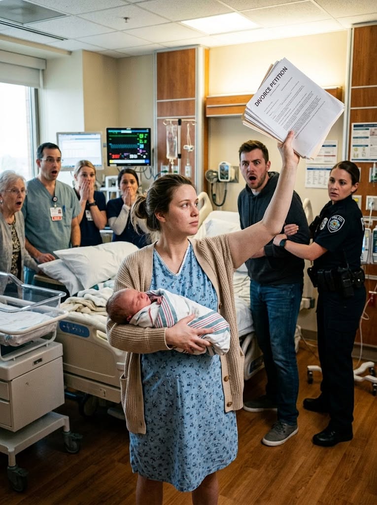 “He Locked His Wife in Labor—Then She Raised the Papers Beside Their Newborn.”