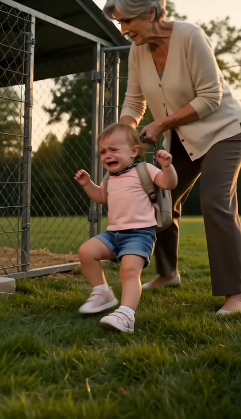 My mother chained my daughter to a dog kennel—then her own phone revealed it had happened before