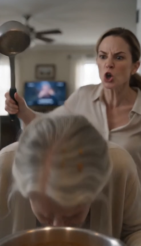 Her Daughter-in-Law Hit a 71-Year-Old Widow With a Soup Ladle — Then the Card on the Floor Made Everyone Go Silent