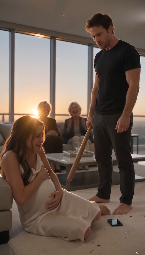 He Raised a Wooden Bat Over His Pregnant Wife While His Parents Laughed—Then the Penthouse Went Dark