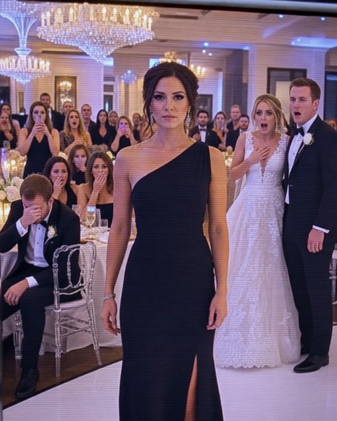 Wedding Guests Mocked the Woman Who Came Alone — Then the Groom’s Powerful Uncle Crossed the Ballroom and Bowed to Her