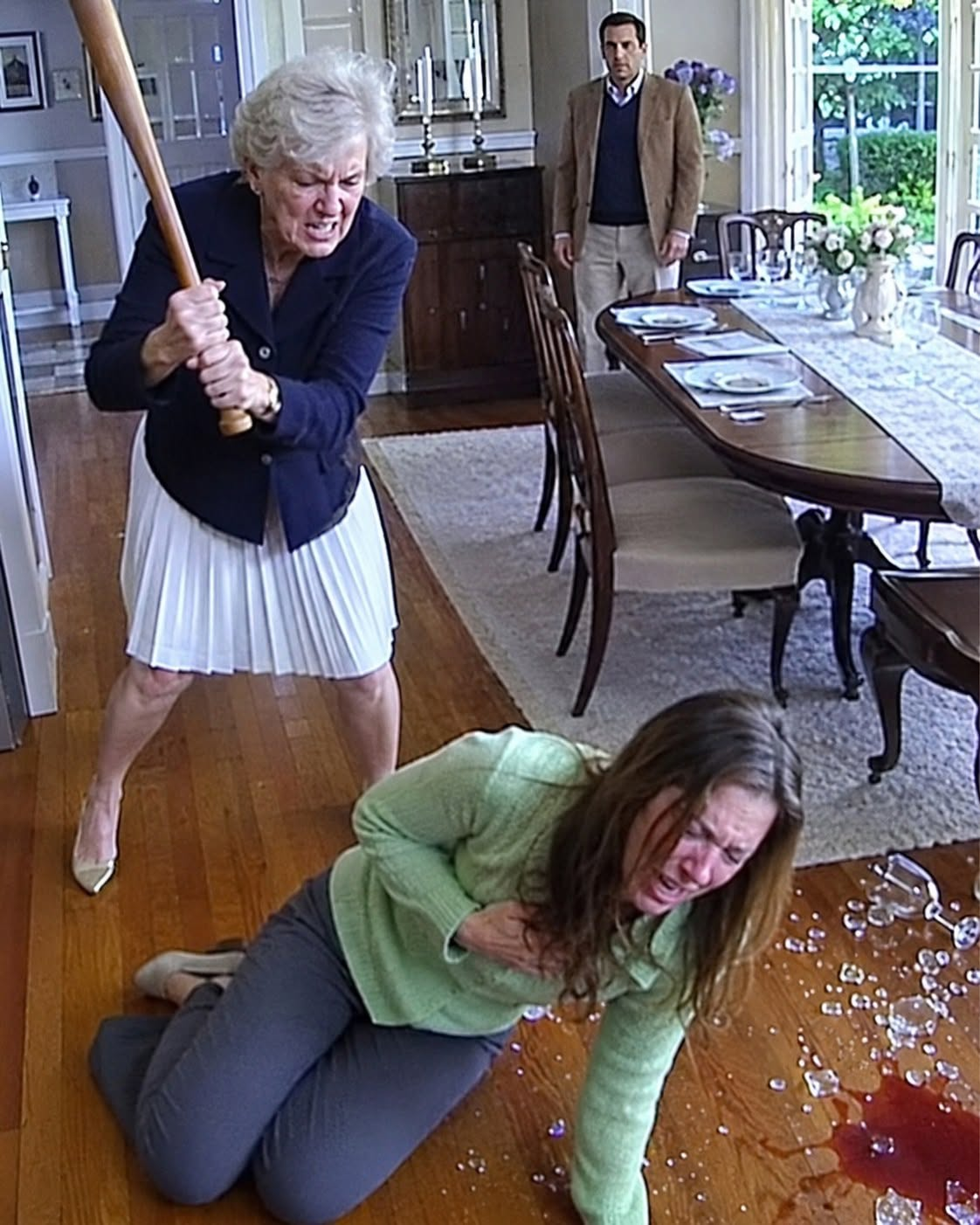 MOTHER-IN-LAW HITS WIFE WITH BAT, HUSBAND WATCHES, HIDDEN LEGAL FILE